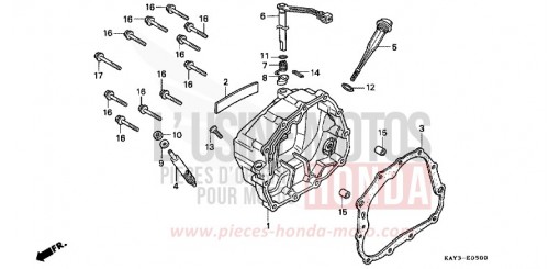 RIGHT CRANKCASE COVER NX125K de 1989